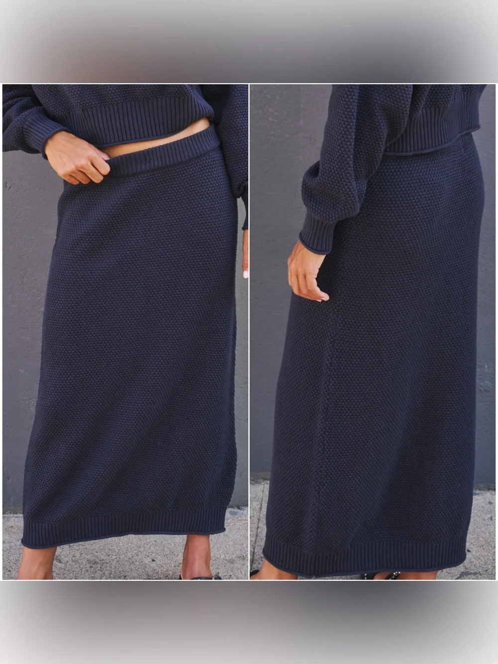 Free People FP Beach Hailee Sweater Skirt Navy Blue Size XS